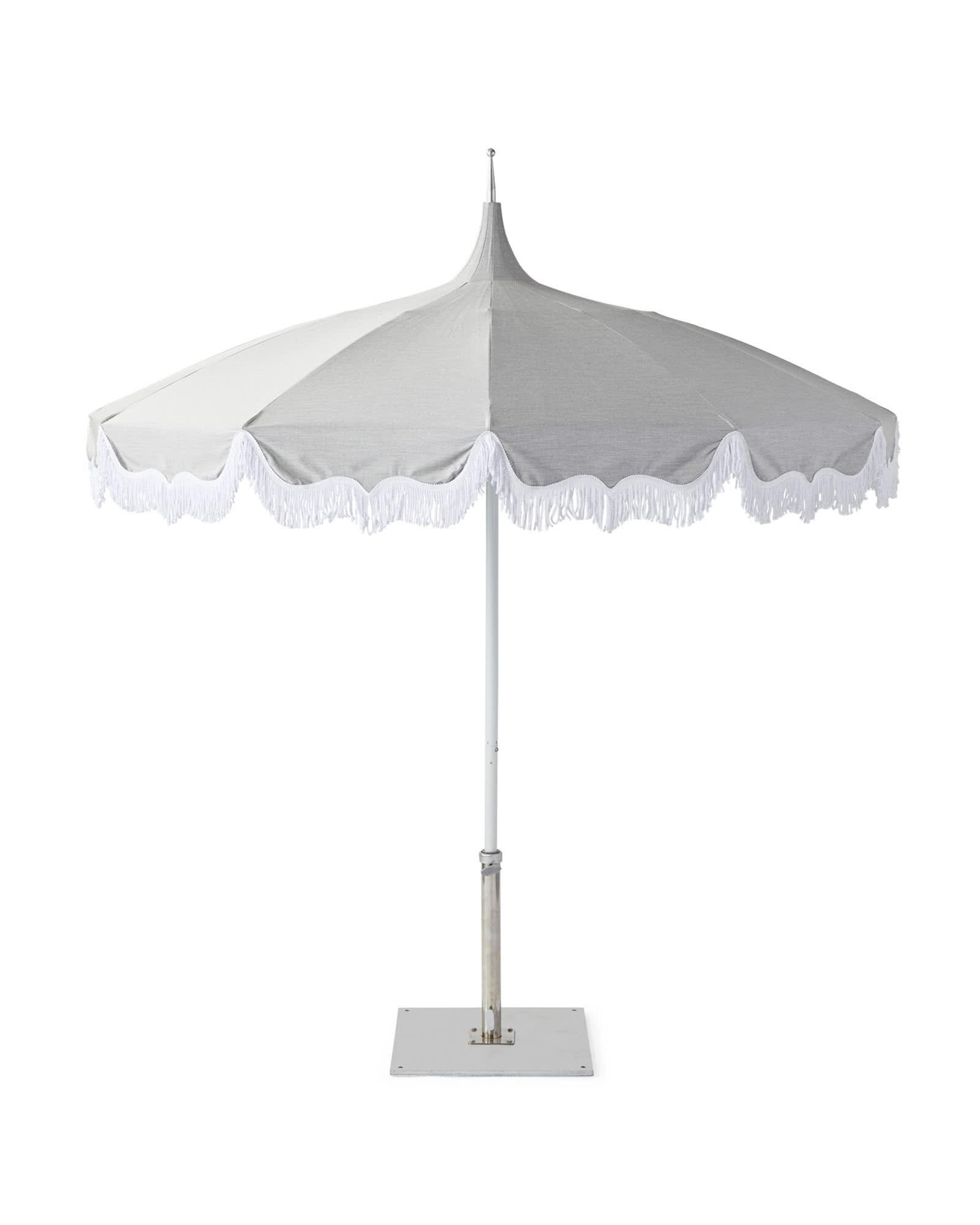 Fringed Umbrella - Granite | Serena and Lily