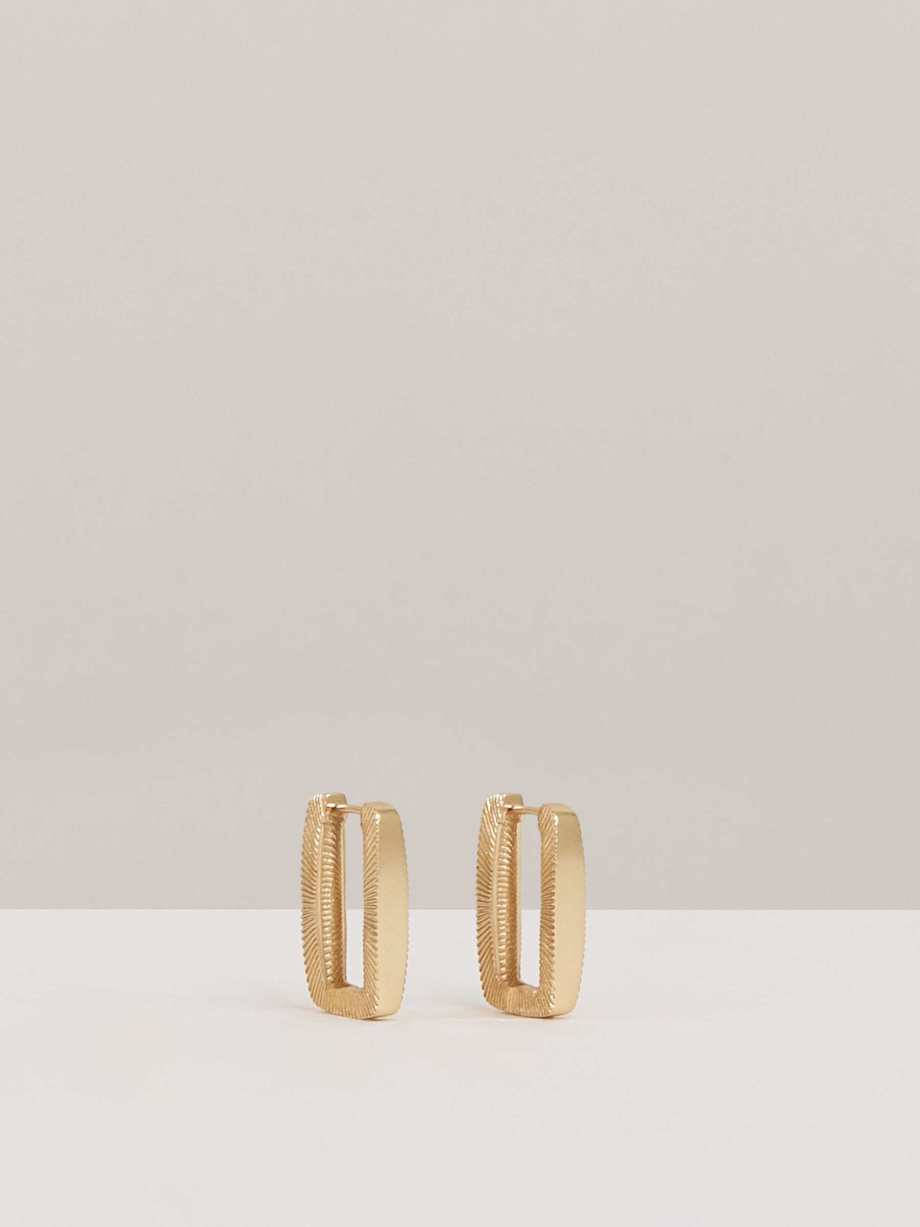Reiss Geometric Hoop Earrings in Gold Tone | REISS | Reiss US