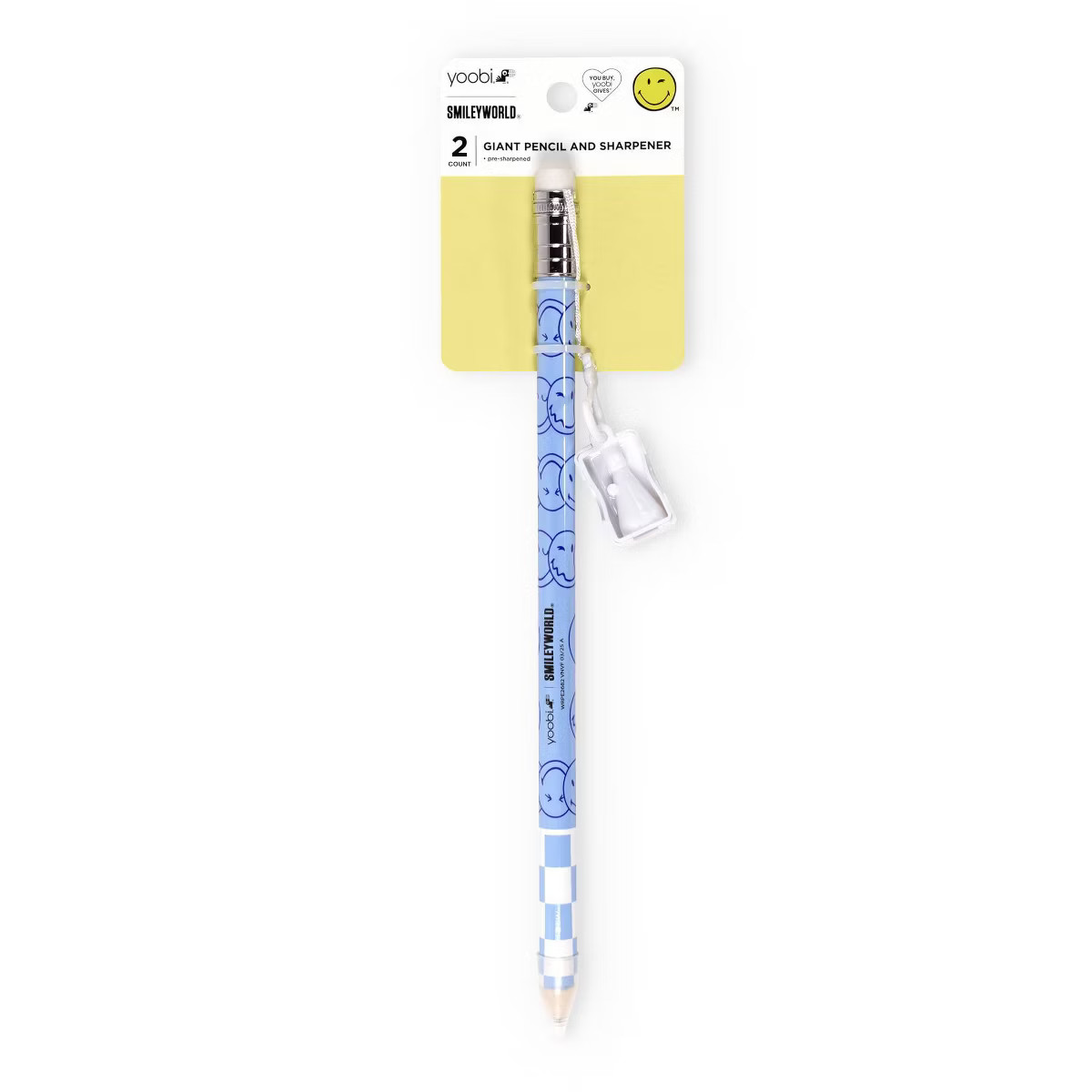 Yoobi SmileyWorld Giant Pencil Blue Smiley Checker, School Supplies | Target