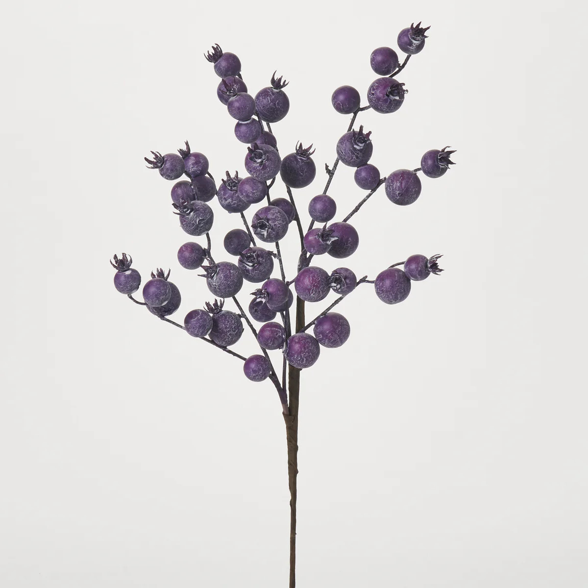 Weathered Plum Purple Crabapple Cluster Faux Berry Branch Spray - 17" | Darby Creek Trading