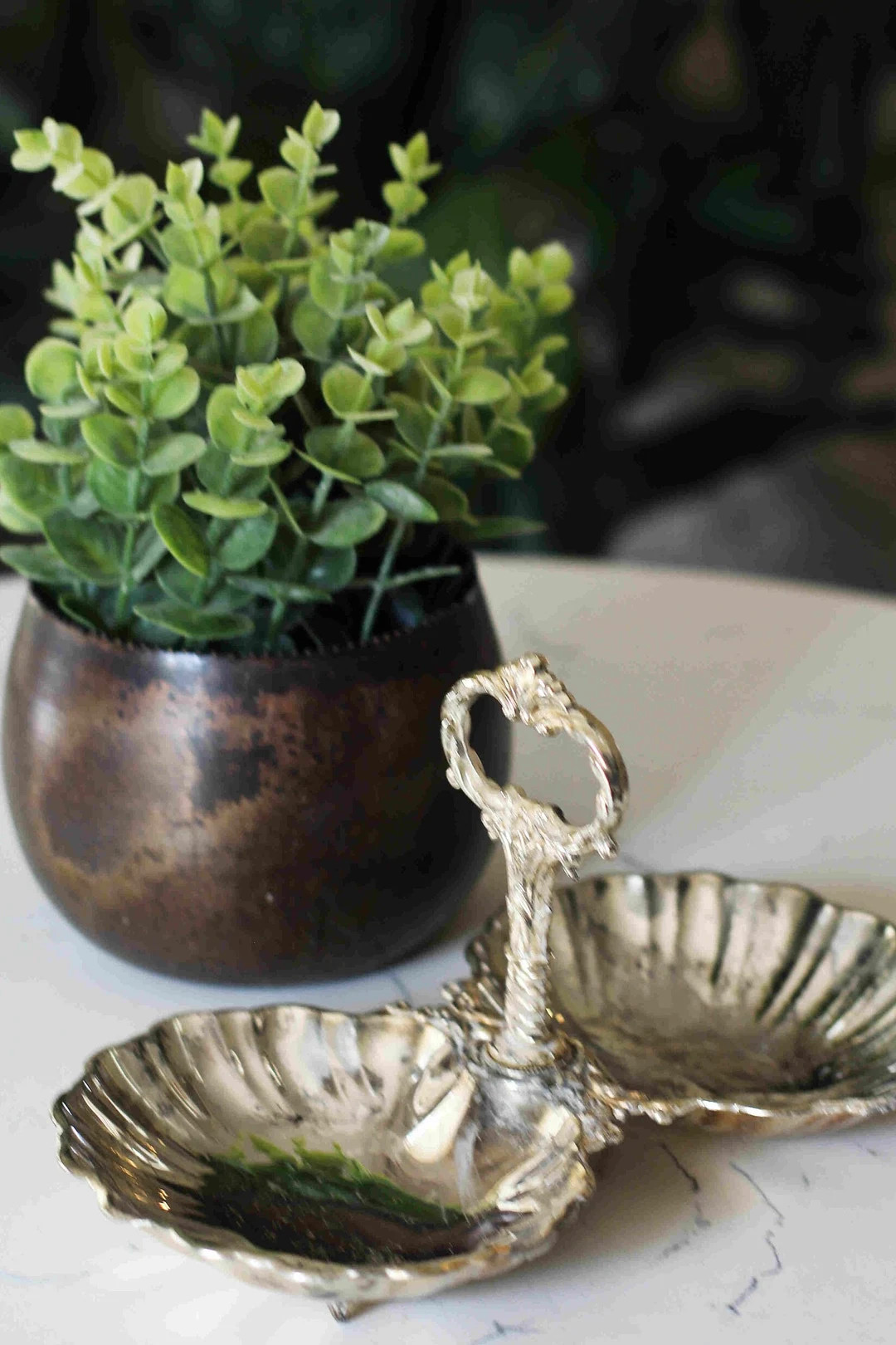 Silver Shell Double Server - Silver Shell Catch All - Duo Tray With Handle - Etsy | Etsy (US)