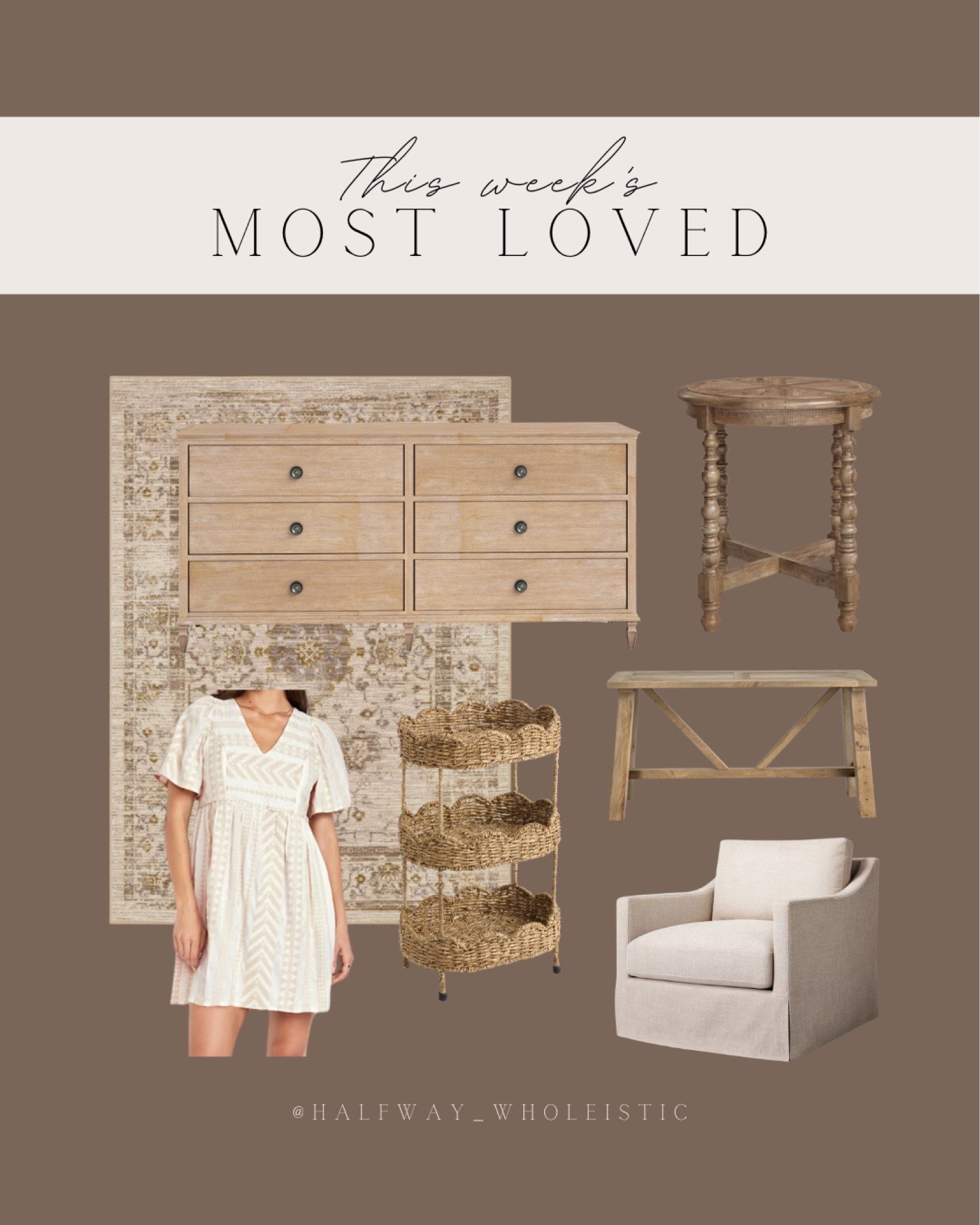 This week’s follower favorites include an affordable neutral area rug, dress in sale at Old Navy, scalloped storage tower, and bedroom dresser! 

#sidetable #console #swivel #chair  #summer 

#LTKHome #LTKStyleTip #LTKSaleAlert