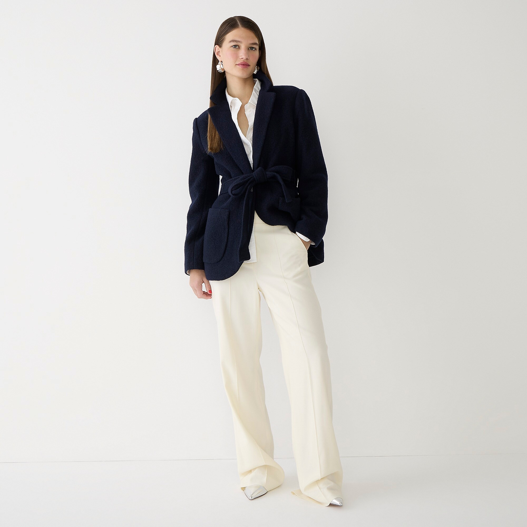 Wrap blazer-jacket in Italian boiled wool | J. Crew US