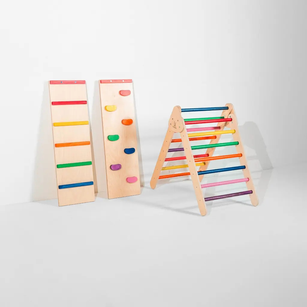 Bunny Hopkins Climber Pikler Original Triangle with Rock Wall in Rainbow at Nordstrom, Size 3X-Large | Nordstrom