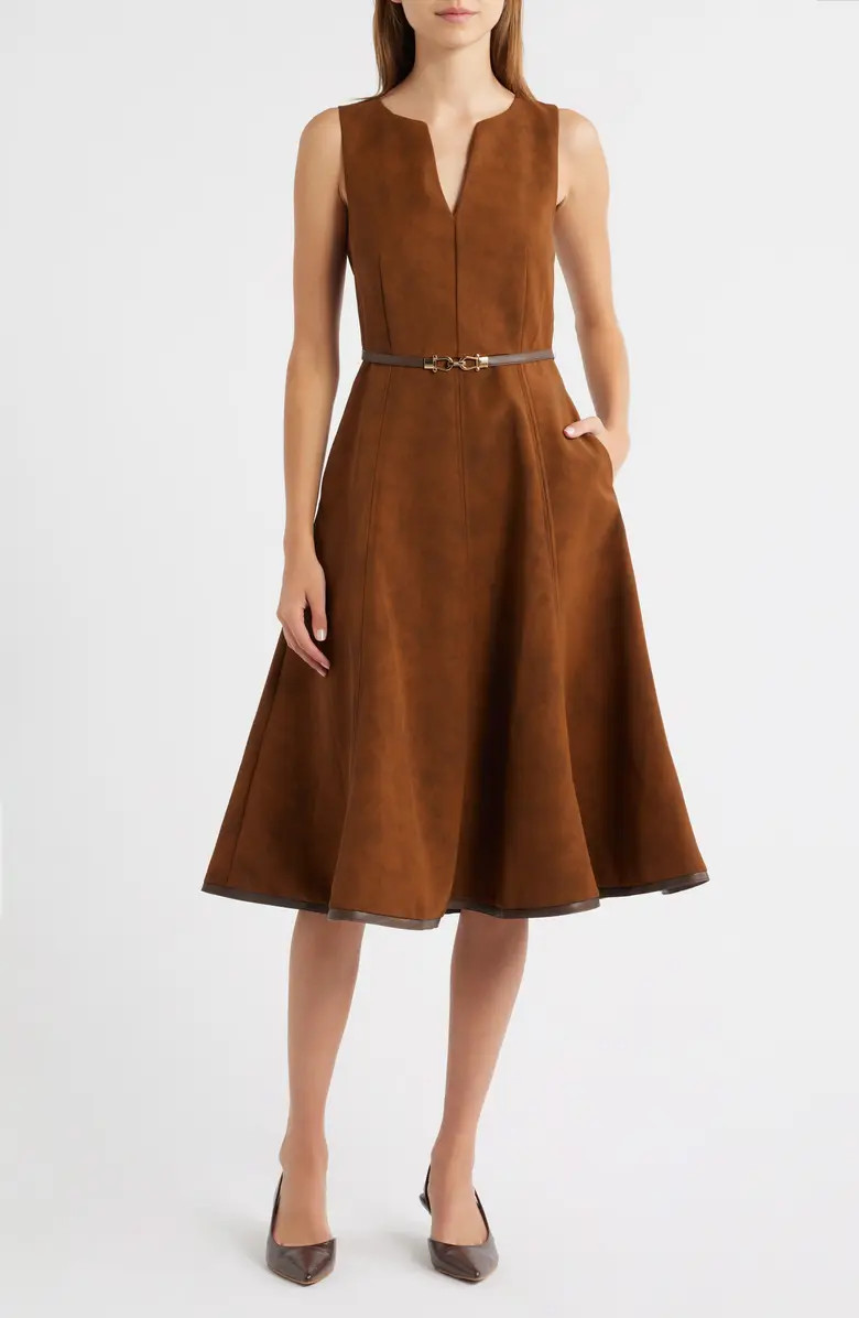Eloise Faux Suede Midi Dress | Nordstrom