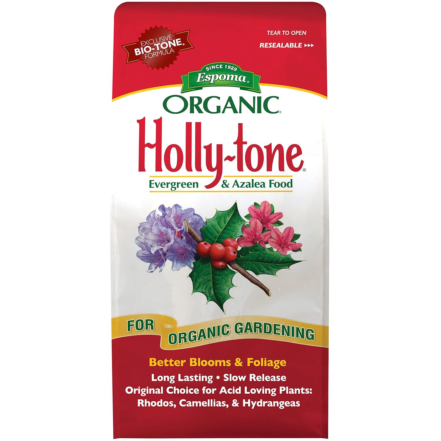 Espoma Organic Holly-Tone 4-3-4 Natural & Organic Evergreen & Azalea Plant Food; 4 lb. Bag; The Original & Best Fertilizer for All Acid Loving Plants Including Rhododendrons & Hydrangeas | Amazon (US)
