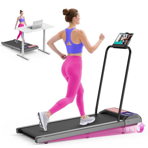 HCOIW Walking Treadmill Pad with Incline - Portable Under Desk Treadmill, Walking Mat Pad with Handle Bar, 2.5HP Low Noise, 2 in 1 Treadmills for Home Office, Remote Control with LED Screen 270LBS | Amazon (US)