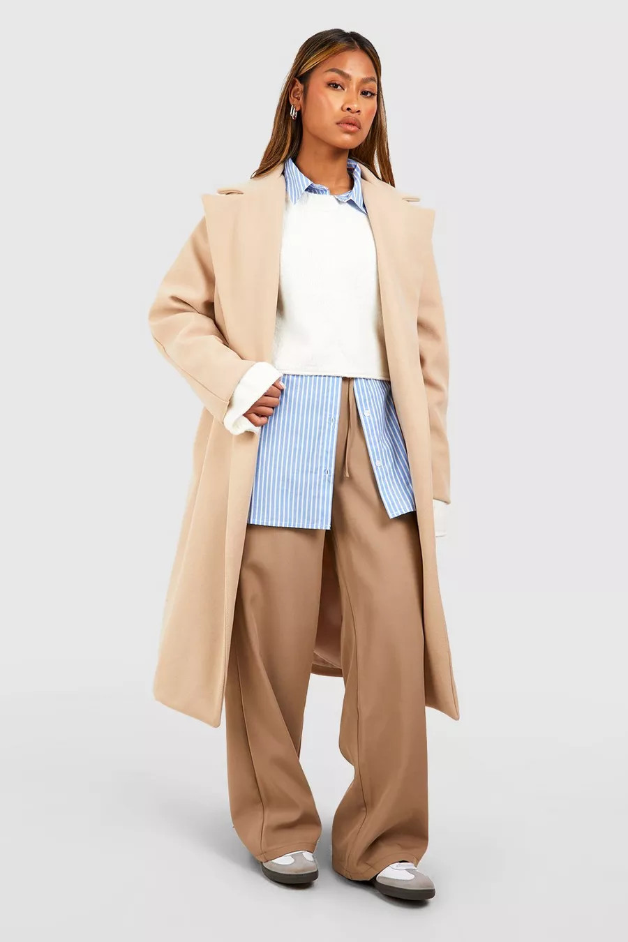 Oversized Boyfriend Wool Look Coat | Boohoo.com (US & CA)