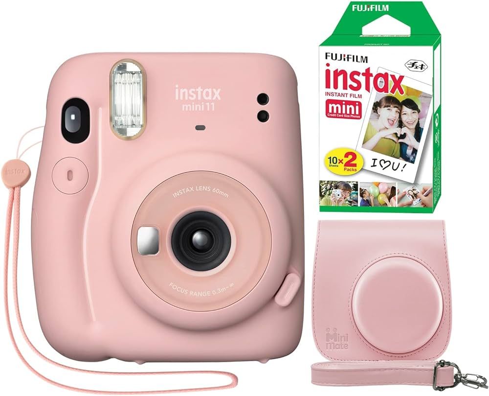 Fujifilm Instax Mini 11 Instant Camera Blush Pink + Minimate Custom Case + Fuji Instax Film 20 Sh... | Amazon (US)