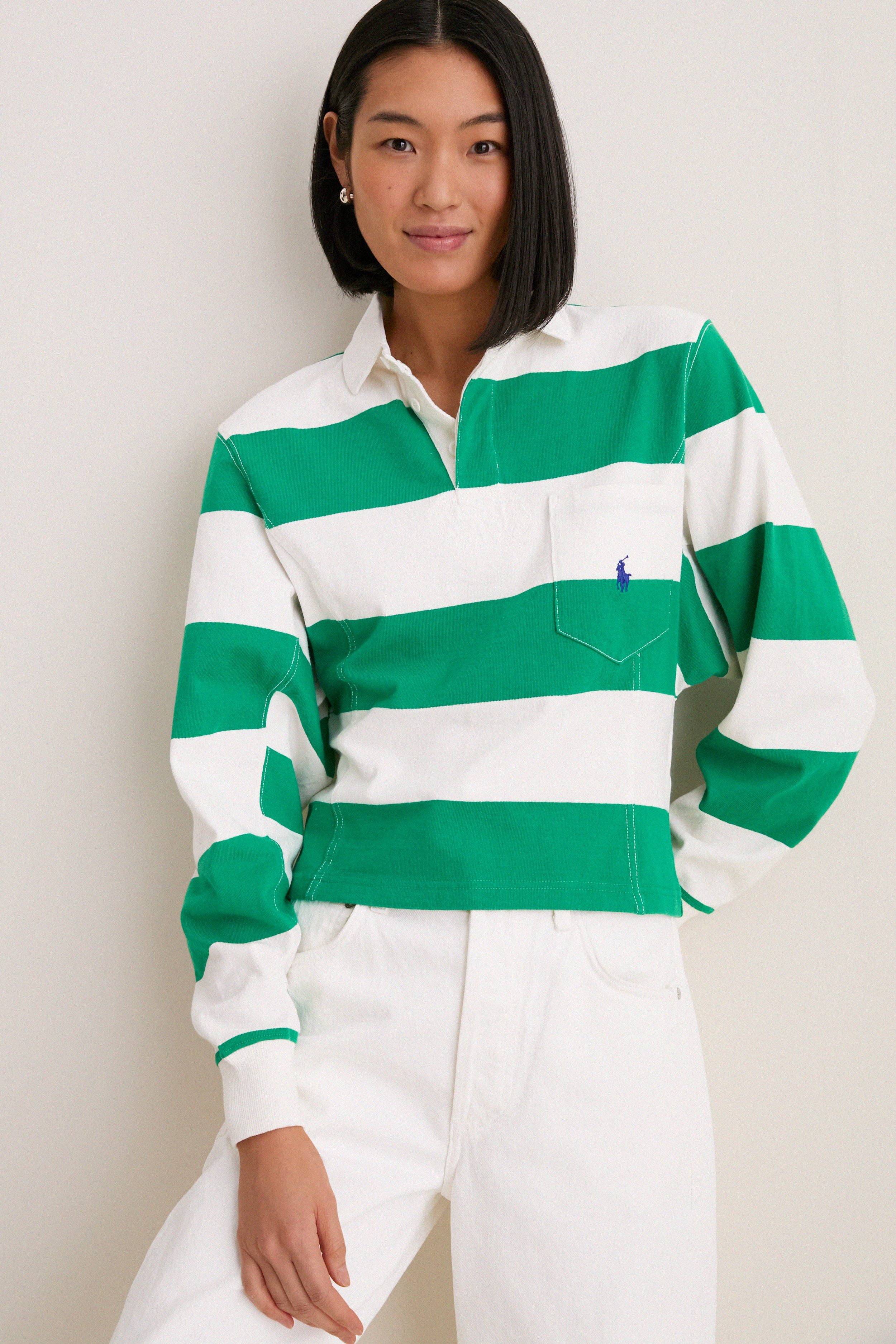 Billiard Green and Deckwash White Vintage Jersey Knit Polo | Tuckernuck (US)