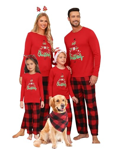 iClosam Matching Family Pajamas Set Striped Christmas Pajamas Sleepwear Dad Mom PJs | Amazon (US)