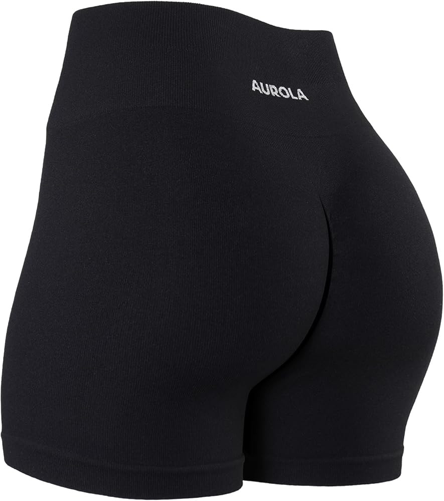AUROLA Power Workout Shorts for Women Tummy Control Squat Proof Ribbed Thick Seamless Scrunch Act... | Amazon (US)