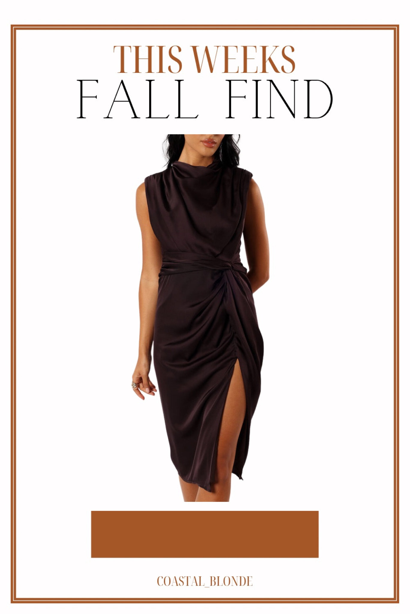 Fall wedding guest season mini midi silk brown dress open slit 

#LTKfindsunder100 #LTKSeasonal #LTKwedding