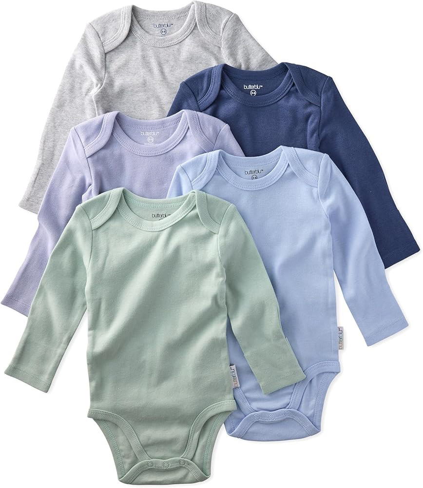 Butterblu Blake 5-Pack Long Sleeve Bodysuits 100% Organic Cotton Baby Clothes for Boys and Girls | Amazon (US)