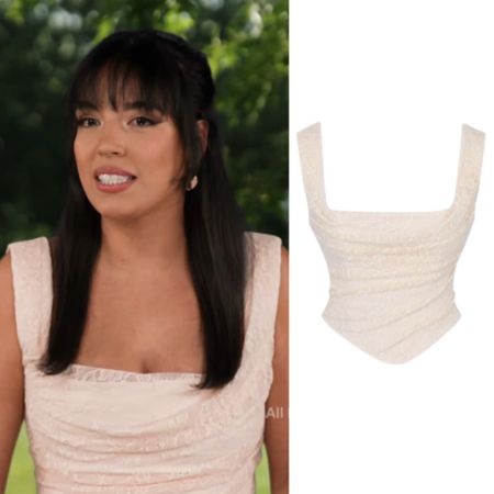 Danielle Olivera’s White Lace Confessional Top