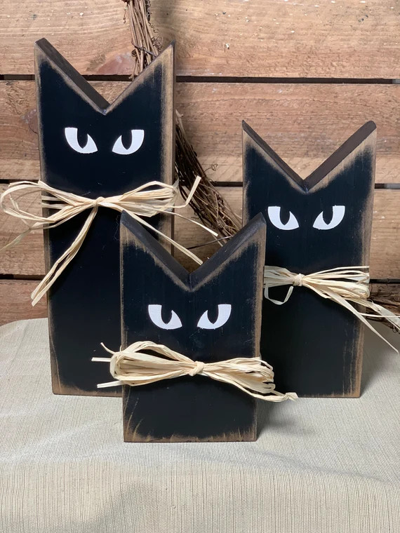 Farmhouse Halloween Country Black Cats Halloween Cats - Etsy | Etsy (US)