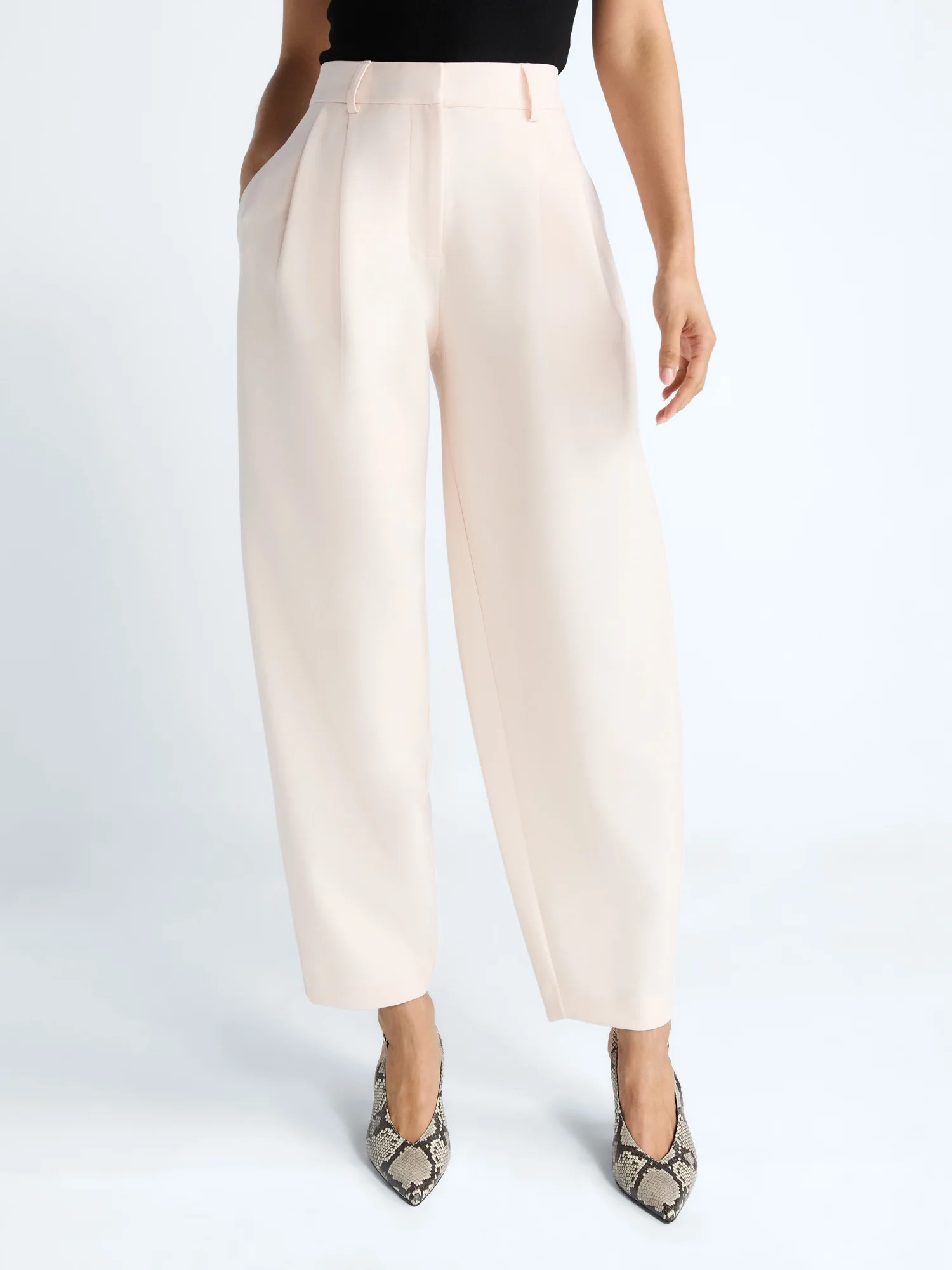 Devil Wears Prada Scoop Collection Women’s and Women's Plus High Rise Pleated Trousers, 30" Ins... | Walmart (US)