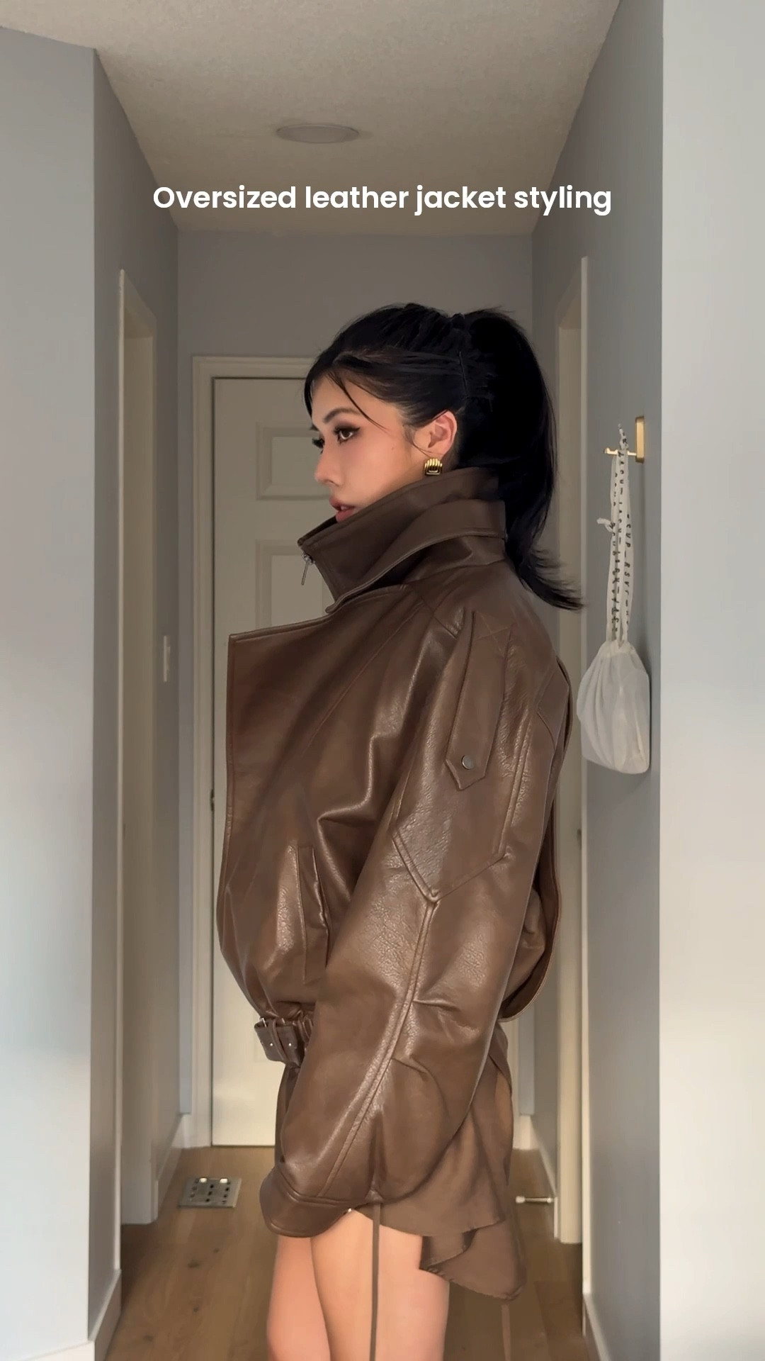 Perfect oversized leather jacket outfit look🤎

#LTKFallSale #LTKTall #LTKStyleTip