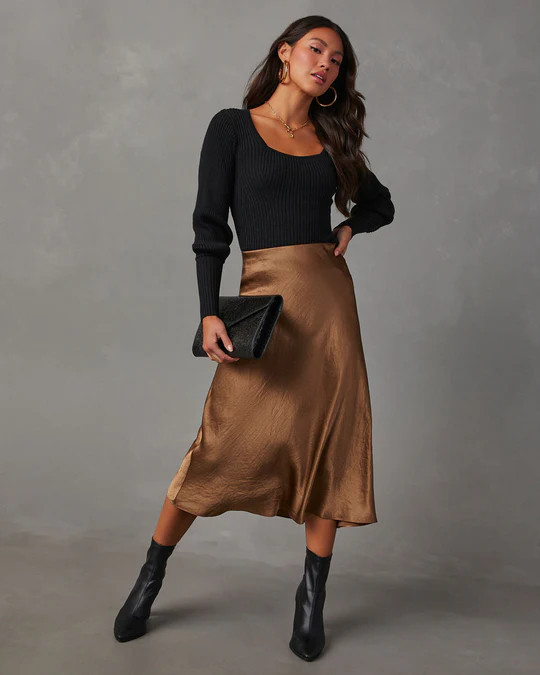 Keller Balloon Sleeve Ribbed Sweater | VICI