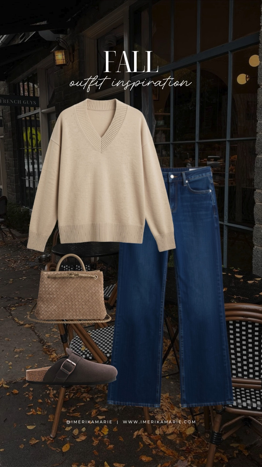 Fall Outfit 🍂

Outfit Details:
-Quince Mongolian Cashmere Oversized V-Neck Sweater in Undyed
- Quince Bella Stretch Wide Leg Jeans in Midnight Blue
- Quince Romy Suede Handwoven Satchel in Pebble
- Fitory Breathe Clogs in Mocha 

fall fashion, fall outfits, fall outfit ideas, fall fashion trends, fall outfit inspo, fall fashion inspo, fall outfits for women, cute fall outfits, fall wardrobe, fall capsule wardrobe 

 #fitoryshoes #LTKootd #LTKSeasonal #LTKPetite