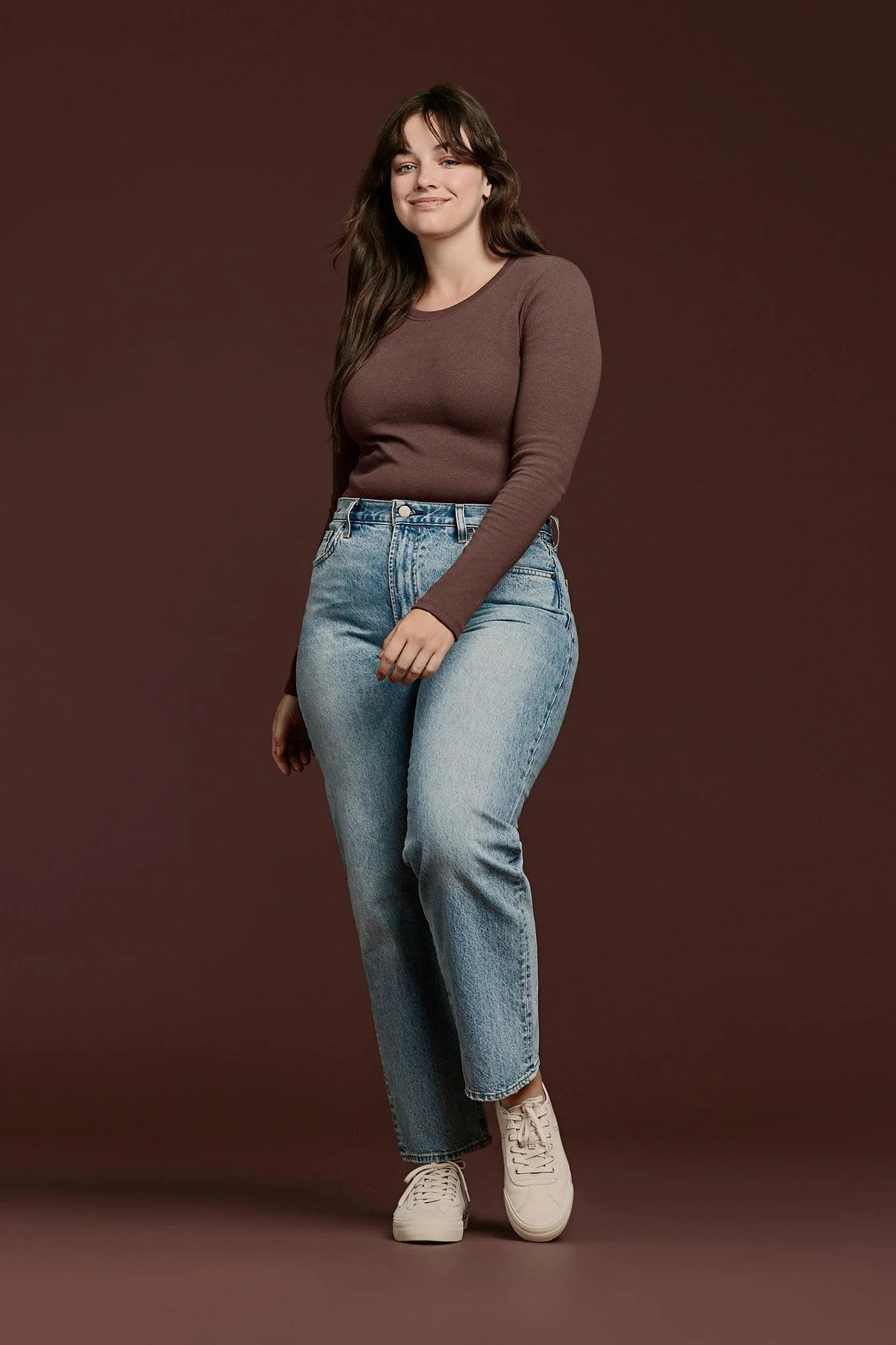 Long Sleeve Ribbed Crewneck Bodysuit | Nuuds US