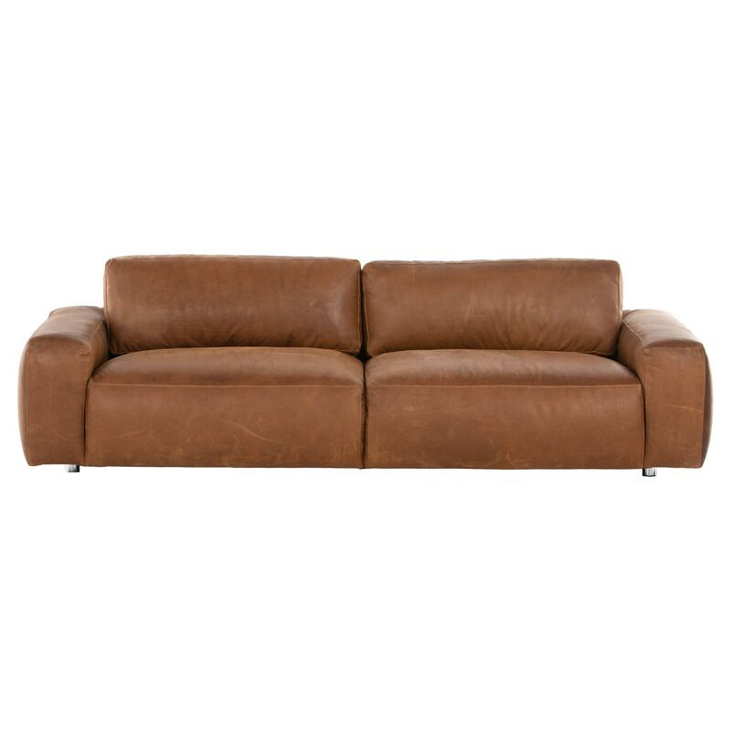 Louie Leather Sofa, Sienna | One Kings Lane