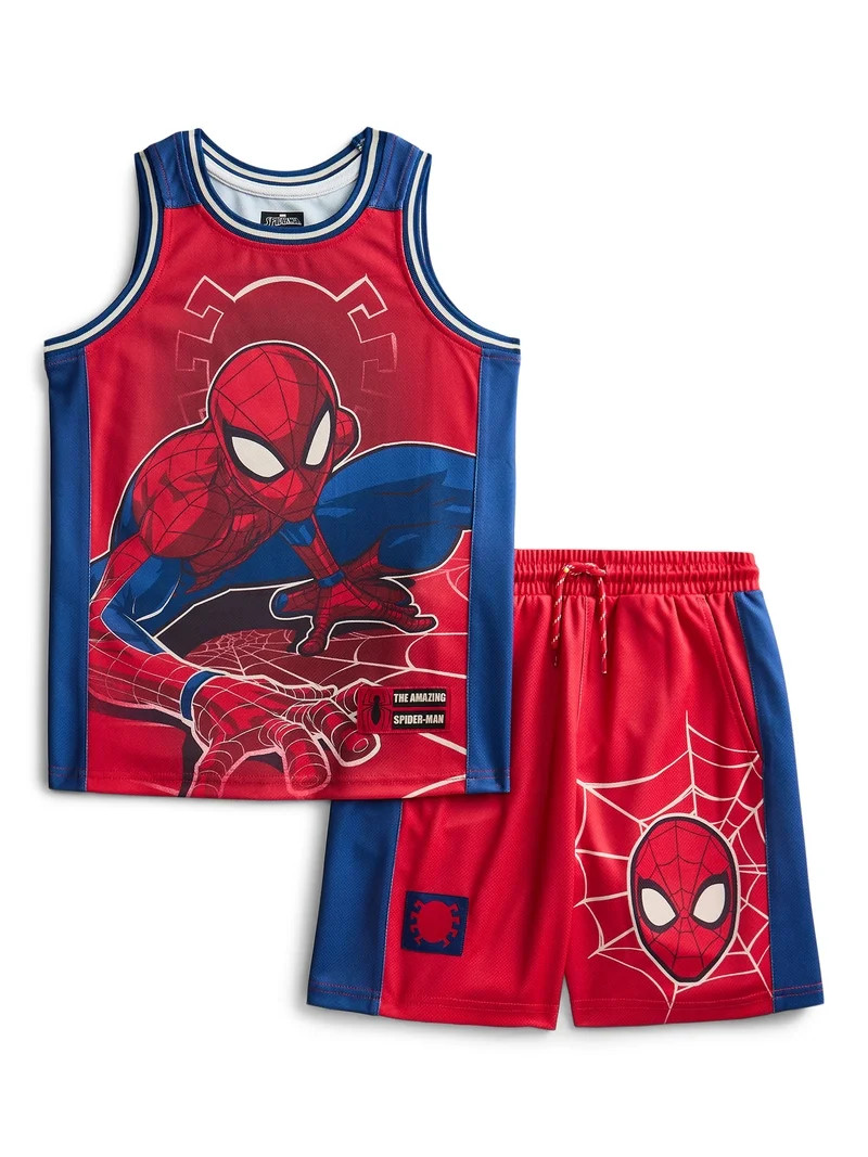 Spider Man Boys Basketball Jersey and Shorts Set, 2-Piece, Sizes 4-12 | Walmart (US)