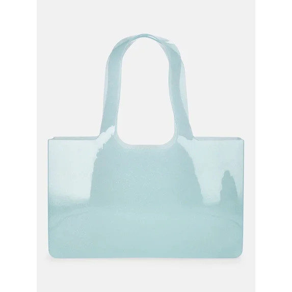 No Boundaries Women's Jelly Tote Bag, Jade Glitter | Walmart (US)
