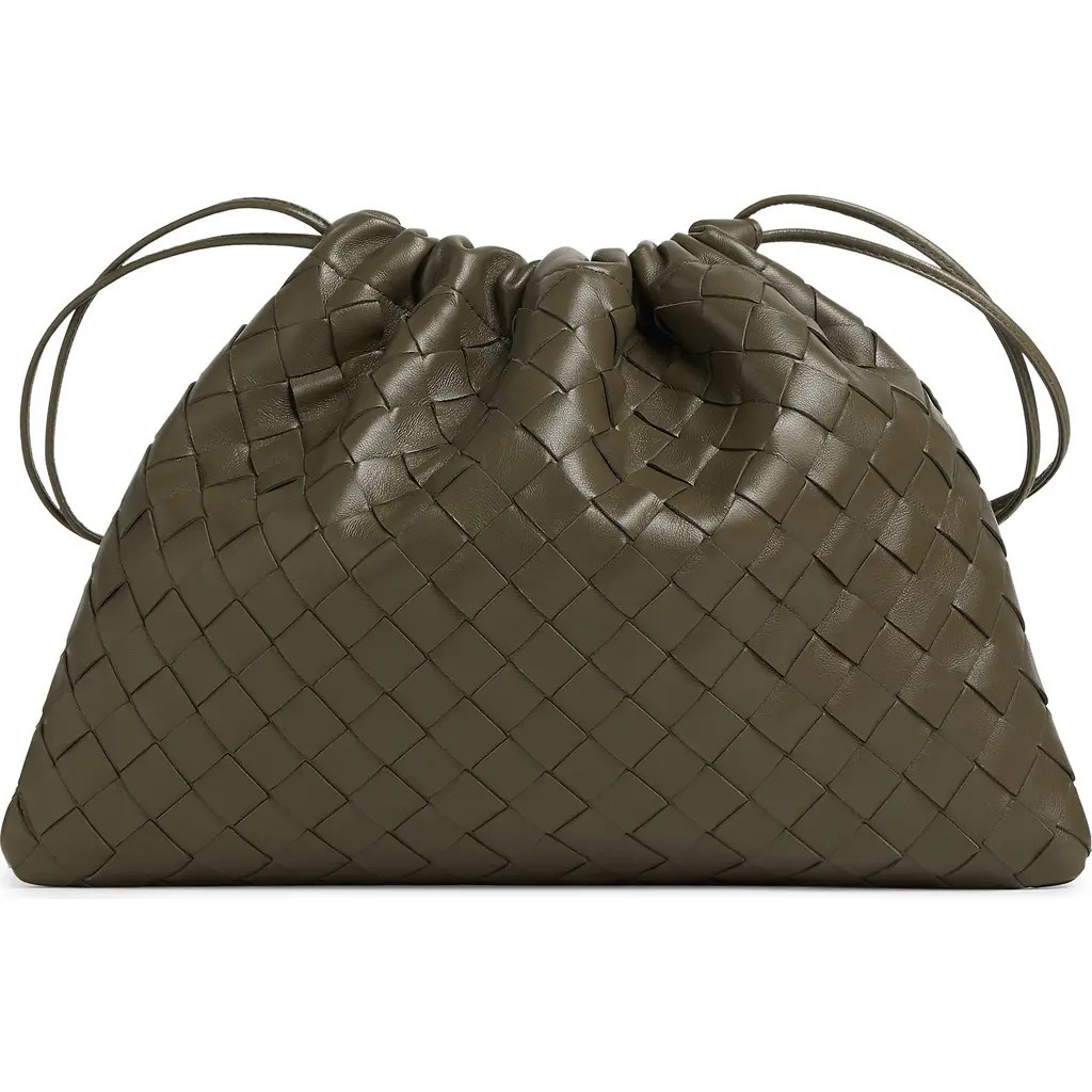 Bottega Veneta Medium Dustbag Intrecciato Leather Shoulder Bag in 3228 Cypress-Gold at Nordstrom | Nordstrom