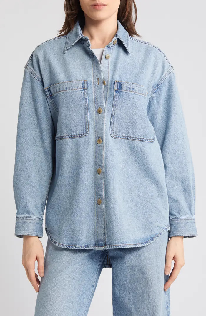 Oversize Denim Button-Up Shirt | Nordstrom