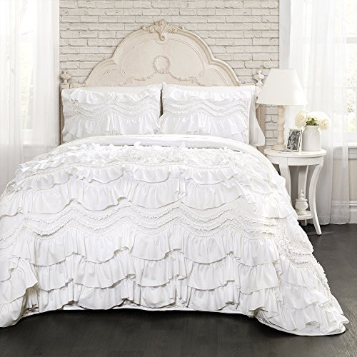 Lush Decor 16T000648 Kemmy 3 Piece Quilt Set, White, King | Amazon (US)