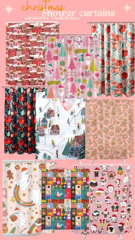 Christmas shower curtains holiday seasonal curtains festive bathroom holiday decorating 

#LTKhome #LTKSeasonal #LTKHoliday