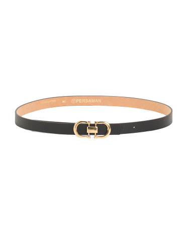 Made In Italy Leather Double Buckle Belt | TJ Maxx