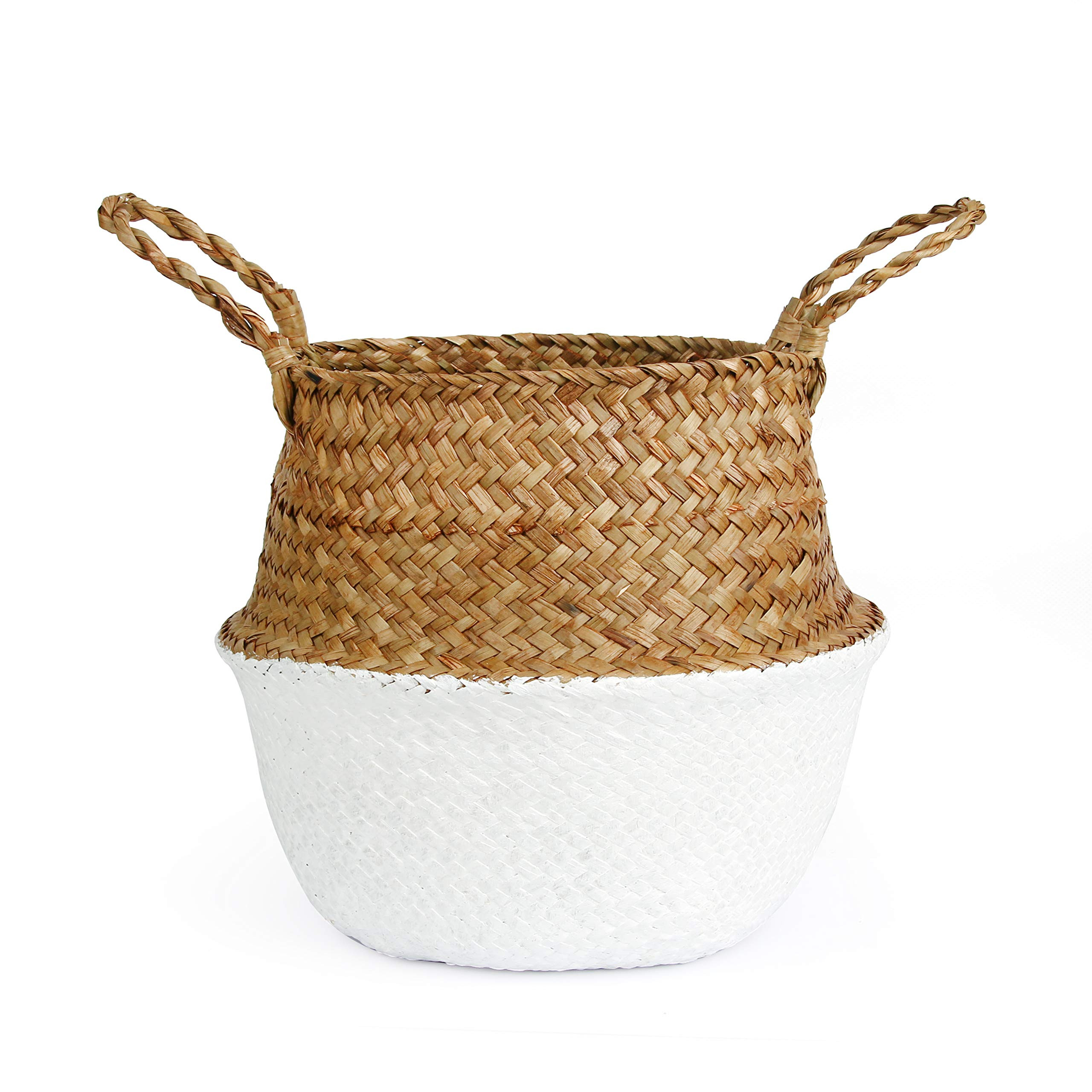 Woven Seagrass Belly Basket for Storage, Laundry, Picnic, Plant Pot Cover, and Grocery and Toy St... | Amazon (US)