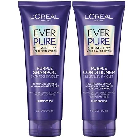 L Oreal Paris EverPure Brass Toning Purple Sulfate Free Shampoo and Conditioner 8.5 Ounce (Set of 2) | Walmart (US)