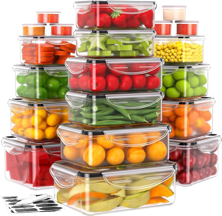 JSCORES 40er Frischhaltedosen mit Deckel Vorratsdosen Set，(20 Behälter,+20 Deckel) Auslaufsich... | Amazon (DE)