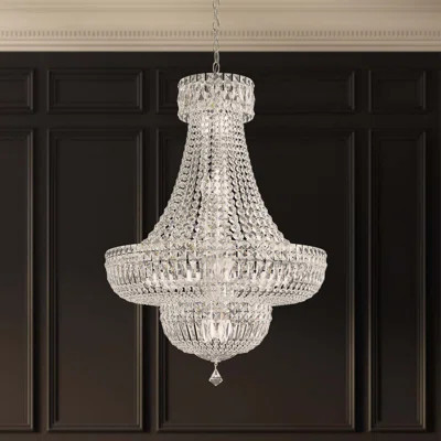 Petit Crystal Deluxe 23 Light 24in x 34in Chandelier in Silver with Clear Optic Crystals | Perigold