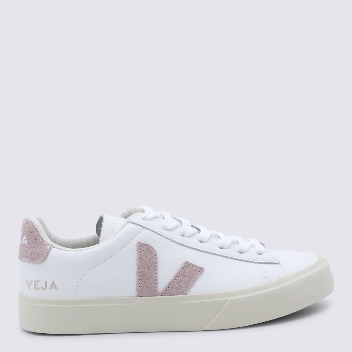 Veja White And Pink Leather Campo Sneakers | Italist.com US
