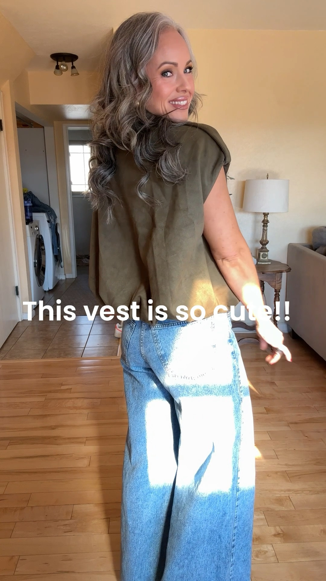 This vest is so cute and so different! You could add long sleeve top underneath for winter. In a small 

#LTKmomlife #LTKootd #LTKOver40