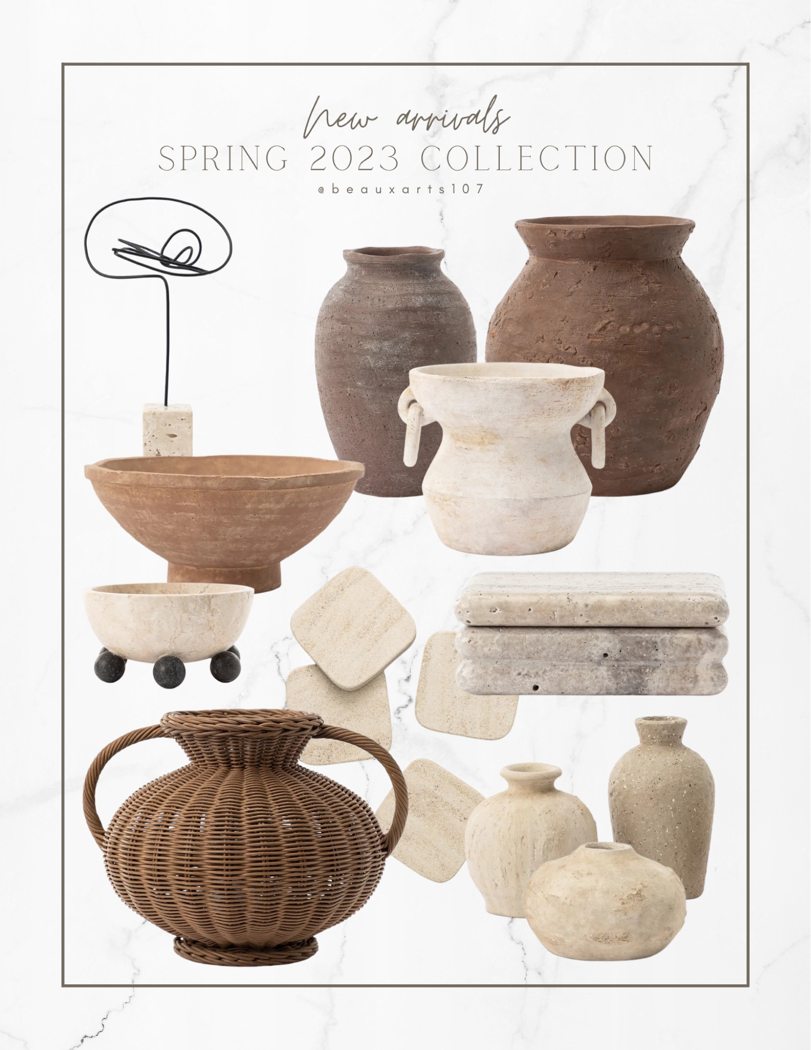 New spring 2023 home collection. 

Earthy home decor, earth tones, vases, vessels, woven vase, decorative bowl, marble box, coasters, and more

#LTKSeasonal #LTKhome #LTKsalealert
