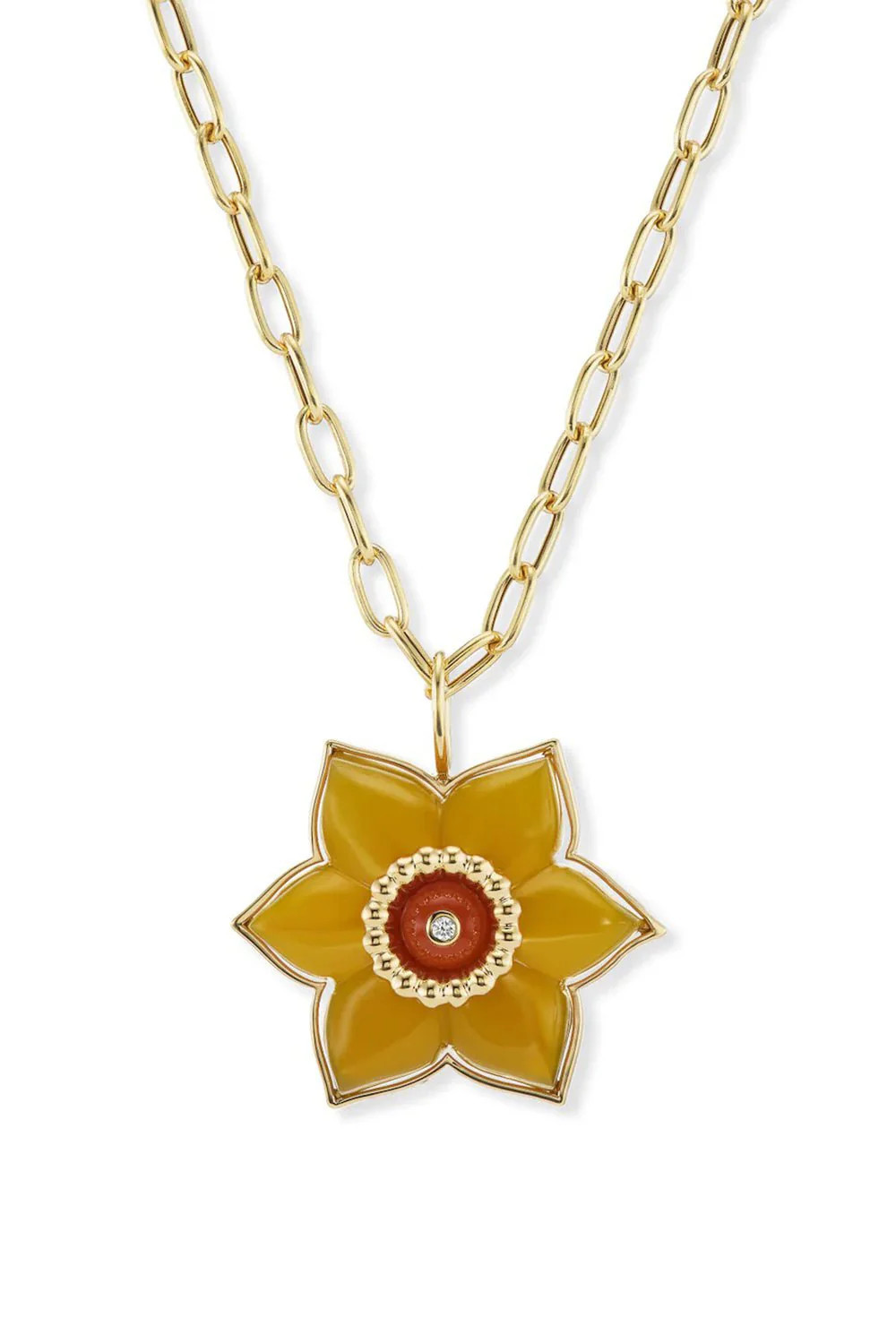 Yellow Chalcedony Daffodil Necklace | BRENT NEALE | Marissa Collections