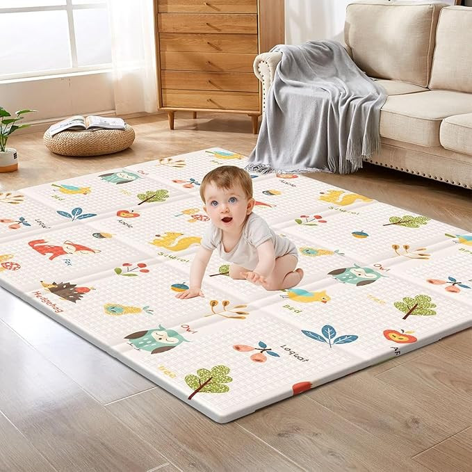 Baby Play Mat, 50 x 50 Inch Play Mat Perfect for Use Baby Playpen, Foldable Baby Foam Playmat for... | Amazon (US)