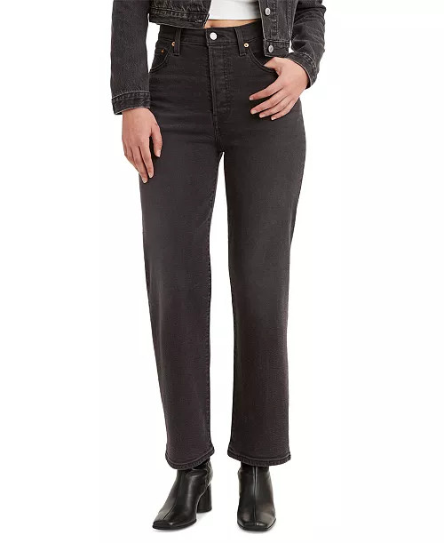 Women's Ribcage High-Rise Straight Ankle Jeans | Macy's
