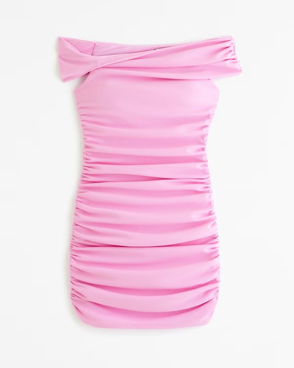 Women's Off-The-Shoulder Twist Ruched Mini Dress | Women's Dresses & Jumpsuits | Abercrombie.com | Abercrombie & Fitch (US)