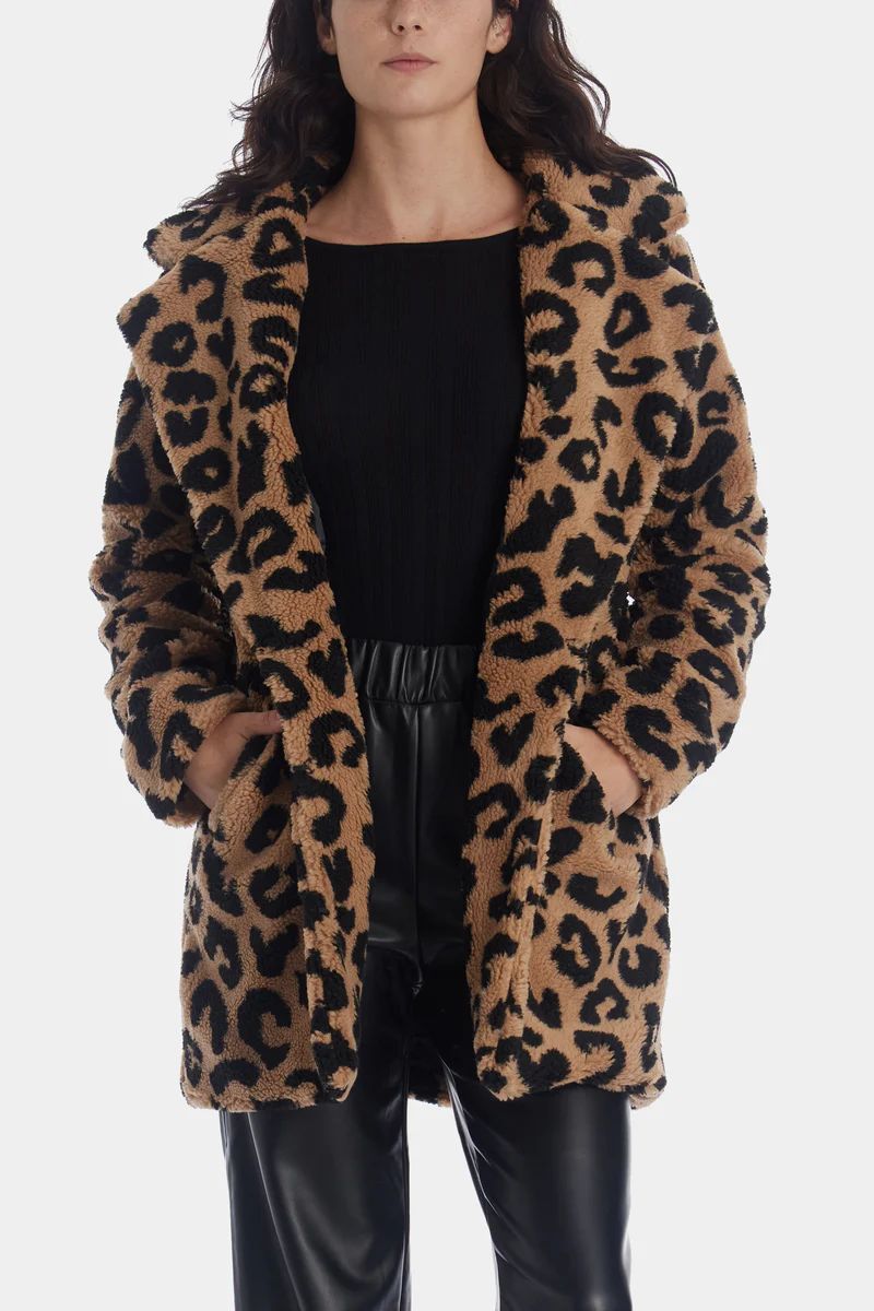 Faux Fur Leopard Teddy Coat | Lord & Taylor