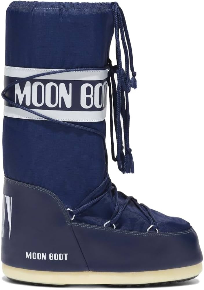 Amazon.com: Moon Boot, Icon Nylon Insulated Slip On Unisex Snow Boots, M3.5-6, W4.5-7, Blue : Clo... | Amazon (US)