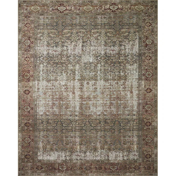 Georgie Performance Moss/Salmon Rug | Wayfair North America