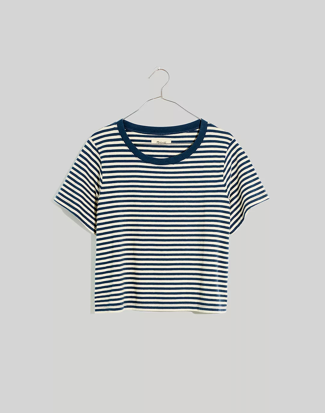 Softfade Cotton Boxy-Crop Tee in Stripe | Madewell