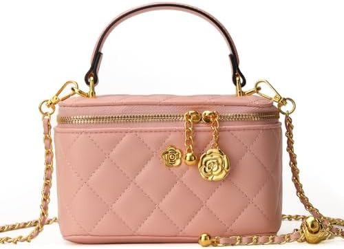 Small Quilted Square box crossbody bag and Satchel Purse For Women Designer Mini Top Handle Pouch... | Amazon (US)