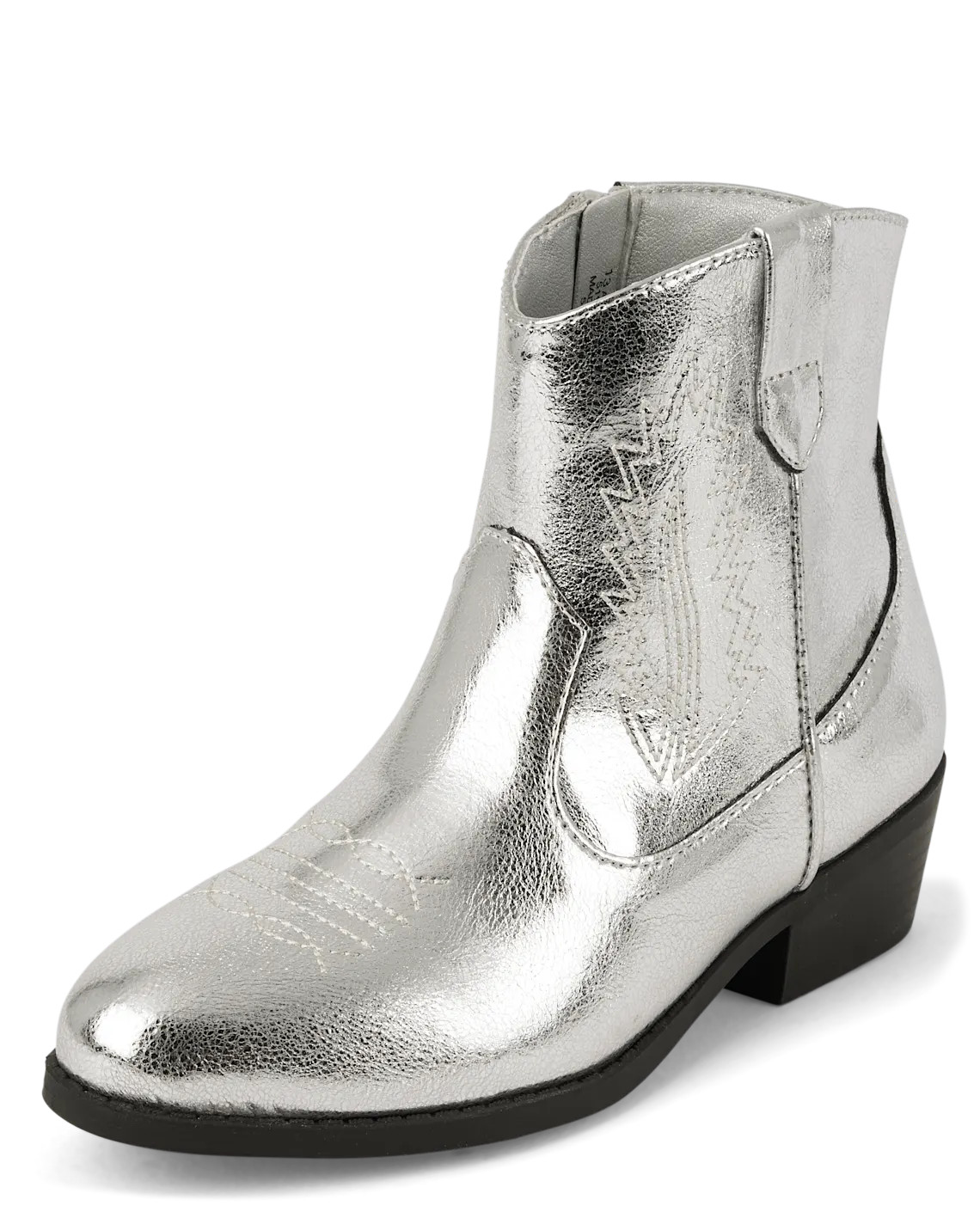 Girls Stitched Cowgirl Booties - silver | The Children's Place